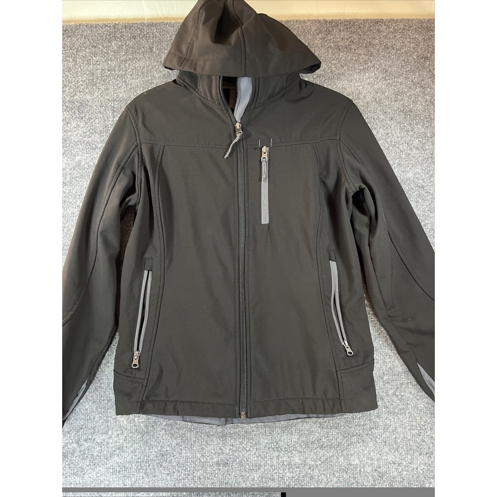 Free Country Women's Super Softshell Jacket Size Small Faux Fur Lined Dark Gray